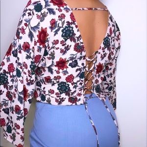 Love sleeve flower shirt